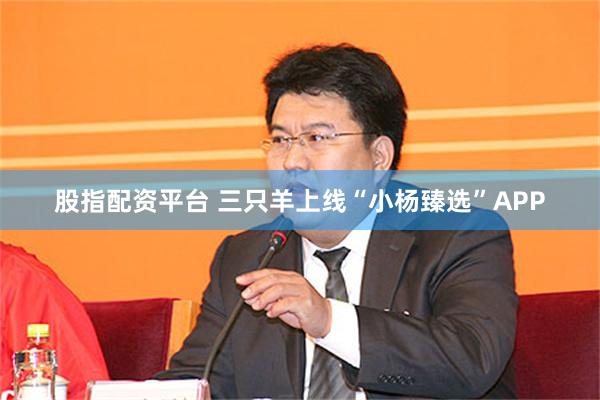 股指配资平台 三只羊上线“小杨臻选”APP