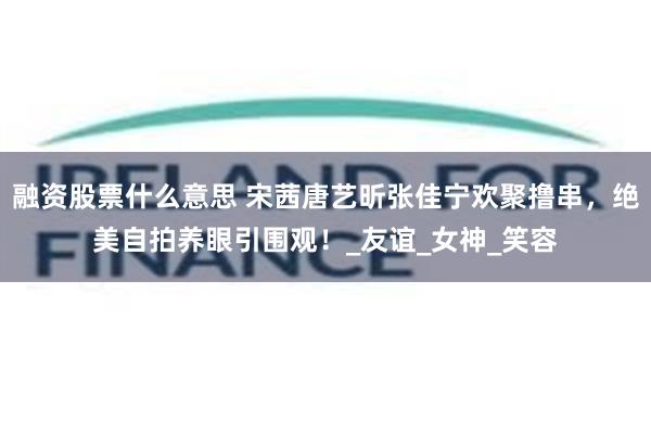 融资股票什么意思 宋茜唐艺昕张佳宁欢聚撸串，绝美自拍养眼引围观！_友谊_女神_笑容
