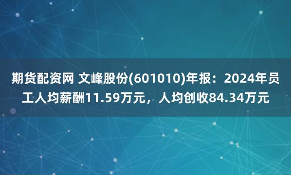 期货配资网 文峰股份(601010)年报：2024年员工人均薪酬11.59万元，人均创收84.34万元