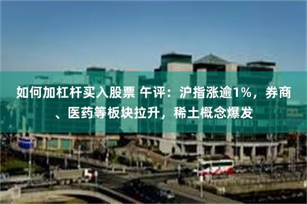 如何加杠杆买入股票 午评：沪指涨逾1%，券商、医药等板块拉升，稀土概念爆发