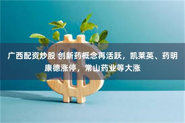 广西配资炒股 创新药概念再活跃，凯莱英、药明康德涨停，常山药业等大涨