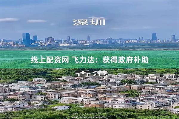 线上配资网 飞力达：获得政府补助